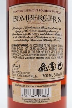 L.R. Bombergers Declaration Kentucky Straight Bourbon Whiskey -Waterford Verkäufe dsc02284